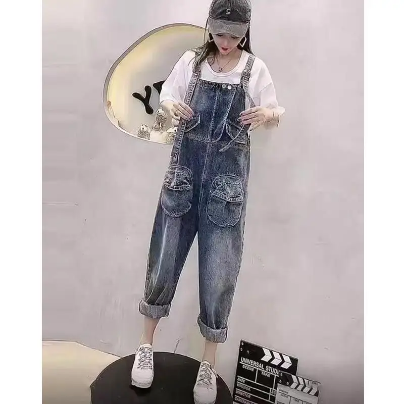 Autumn Woman Thin Loose Casual Denim Jumpsuit Female Elastic Waist Overalls Solid Wide Leg Fashion Trousers Bodysuit Pants G268
Autumn Woman Thin Loose Casual Denim Jumpsuit Female Elastic Waist Overalls Solid Wide Leg Fashion Trousers Bodysuit Pants G268