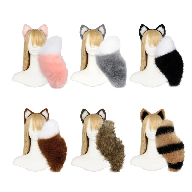 573B Fox Ears Headband and Faux Fur Tail for Halloween Cosplay Party Costume Accessories Fox Ears Tail Set for Kids Adult
573B Fox Ears Headband and Faux Fur Tail for Halloween Cosplay Party Costume Accessories Fox Ears Tail Set for Kids Adult
