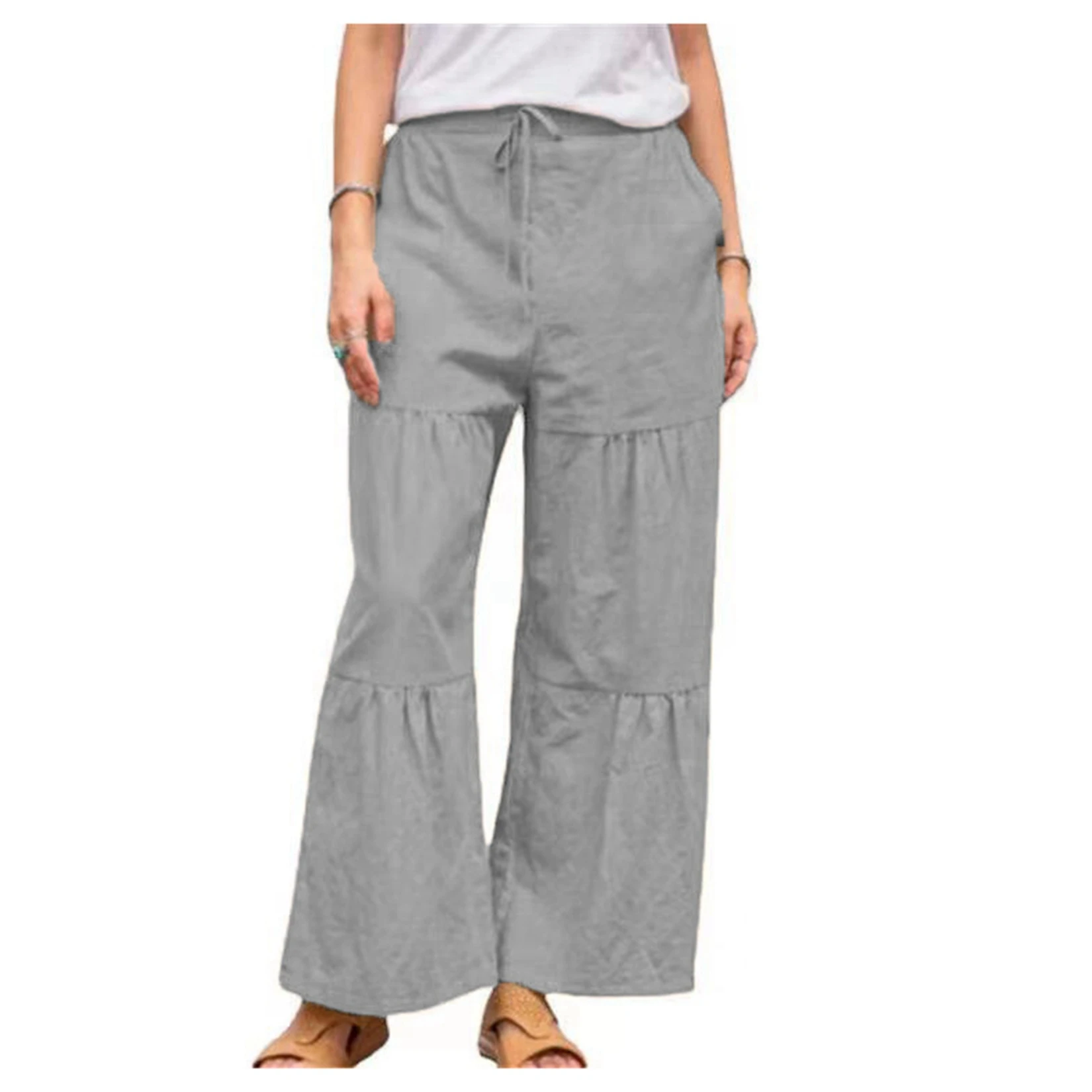 Women's Cotton Linen Trousers Wide Leg Baggy Trousers Solid Colour Summer Casual Pants
Women's Cotton Linen Trousers Wide Leg Baggy Trousers Solid Colour Summer Casual Pants
