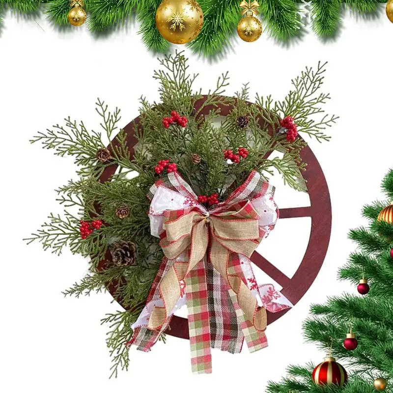 

Christmas Decorative Wreaths Party Wreath With Red Berries Pine Cone Multi Purpose durable Home Decorations Supplies Products