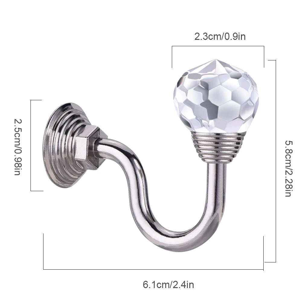 1 Pair Window Curtain Holdback Bedroom Living Room Wall Mount Curtain Crystal Hook Robe Coat Holder Hanger
1 Pair Window Curtain Holdback Bedroom Living Room Wall Mount Curtain Crystal Hook Robe Coat Holder Hanger