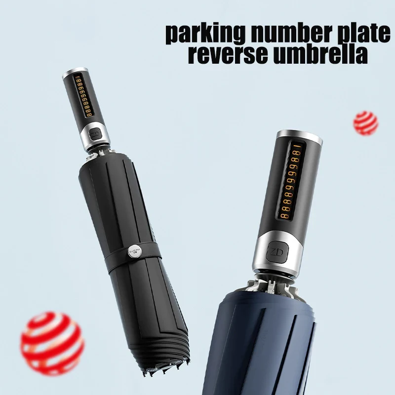 Reverse Car Umbrella With Parking Number Plate Fully Automatic Folds Umbrellas Big Reinforcement Rain or Shine Parasol
Reverse Car Umbrella With Parking Number Plate Fully Automatic Folds Umbrellas Big Reinforcement Rain or Shine Parasol
