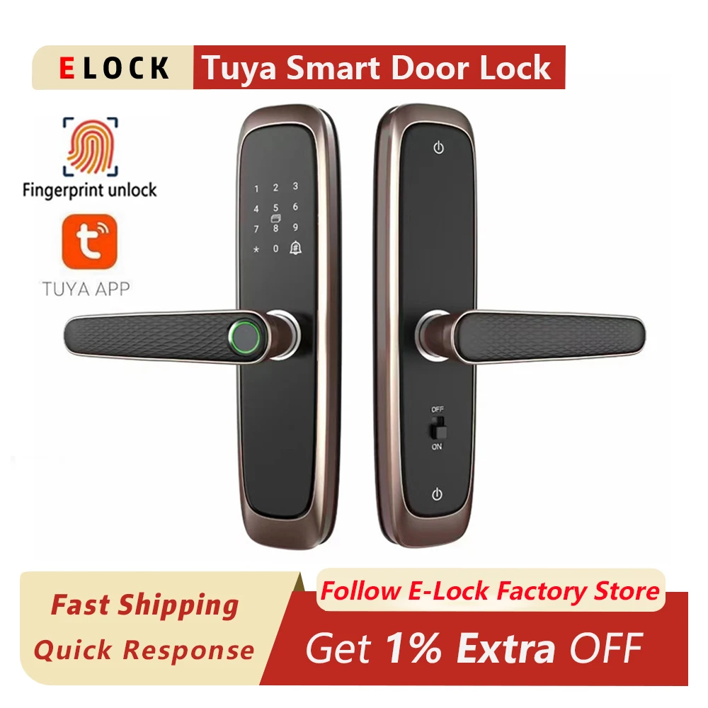 Tuya Electronic Smart Door Lock with Biometric Fingerprint /Smart Card / Password / Key Unlock/ USB Emergency Charge Door Lock
Tuya Electronic Smart Door Lock with Biometric Fingerprint /Smart Card / Password / Key Unlock/ USB Emergency Charge Door Lock