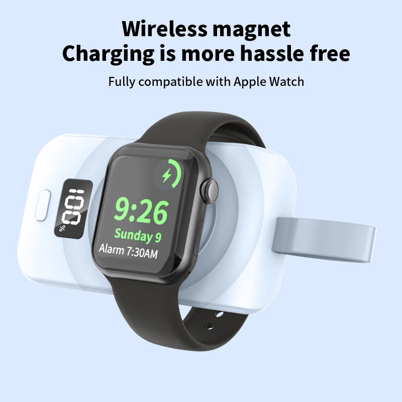 Портативное беспроводное зарядное устройство, внешний аккумулятор для Apple Watch 8 7 6 5 4 3 SE, ультра источник питания, магнитная зарядная станция
Портативное беспроводное зарядное устройство, внешний аккумулятор для Apple Watch 8 7 6 5 4 3 SE, ультра источник питания, магнитная зарядная станция