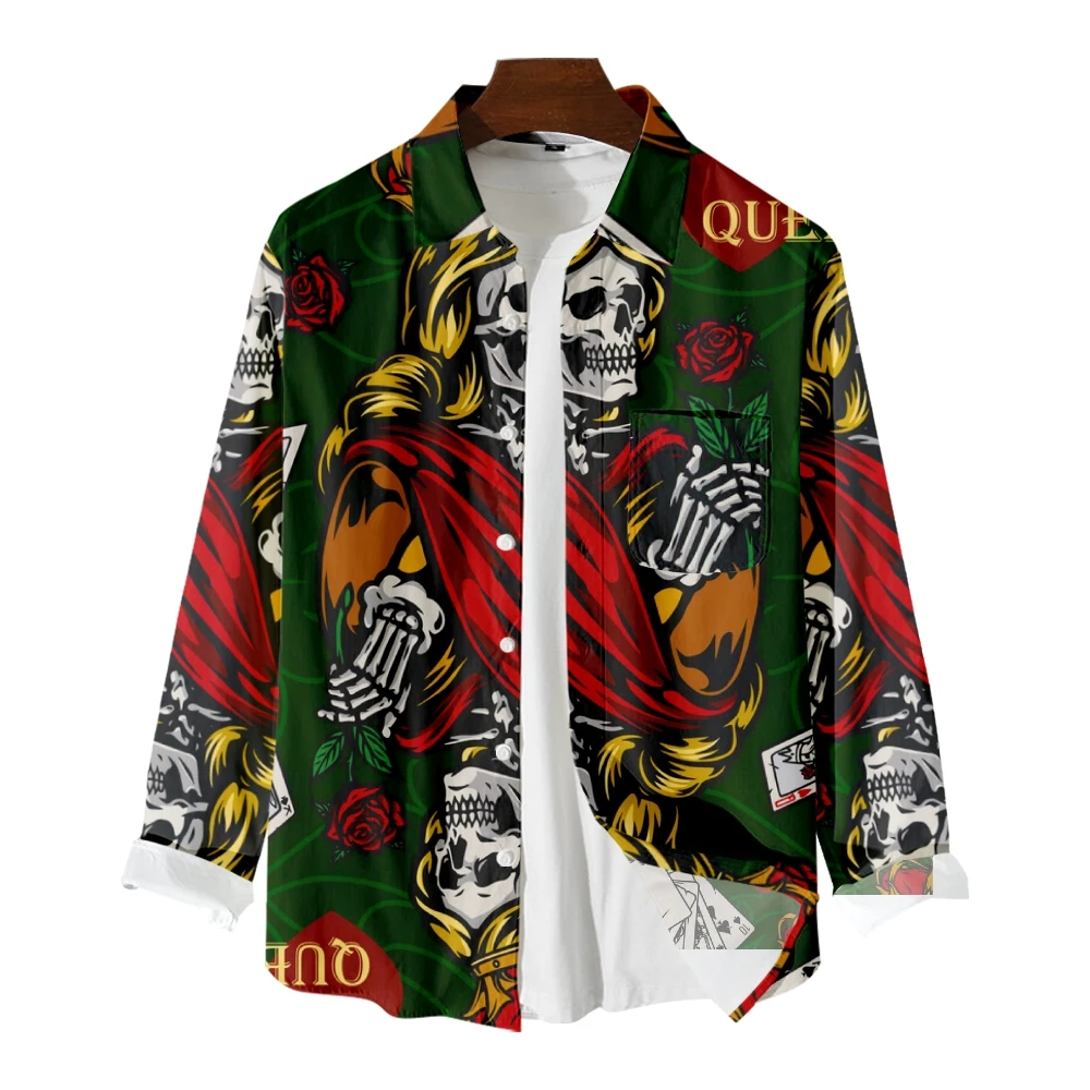 Long-sleeved shirt men's yellow hair skull flower print casual personality trend fried street ruffian handsome jacket
Long-sleeved shirt men's yellow hair skull flower print casual personality trend fried street ruffian handsome jacket