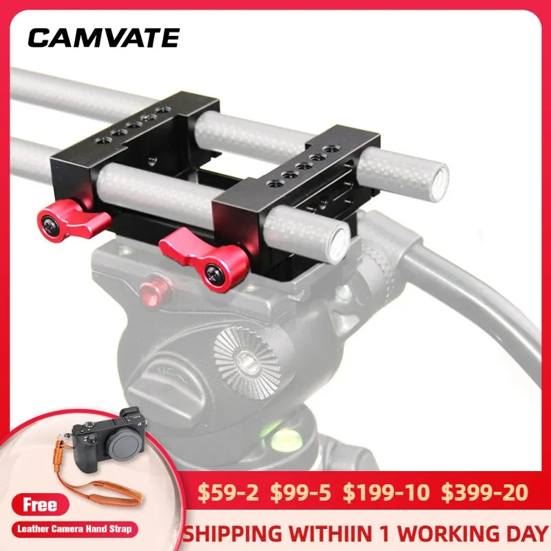 

CAMVATE Camera Tripod Quick Release Mount Plate With 15mm Rod Railblock Clamp For DSLR Camera Shoulder Rig Rod Support System