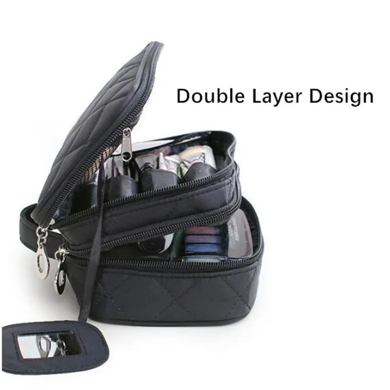 Double Layer Cosmetic Bag Lingge Waterproof New Creative Nylon Geometric Toiletry Pouch Face Mask Eye Shadow Storage Beauty Box
Double Layer Cosmetic Bag Lingge Waterproof New Creative Nylon Geometric Toiletry Pouch Face Mask Eye Shadow Storage Beauty Box