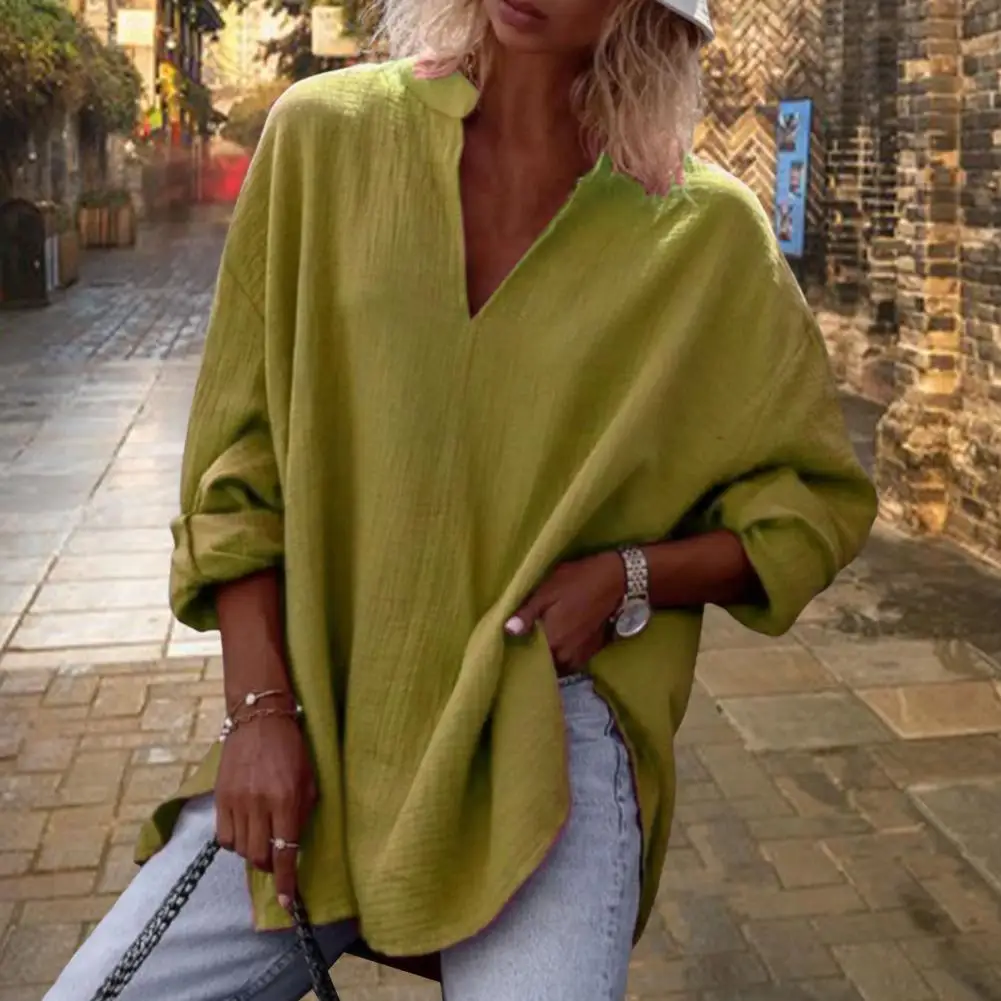 Charming Women Shirt V-neck Shrink Resistant Casual Shirt Spring Autumn Casual Women Shirt
Charming Women Shirt V-neck Shrink Resistant Casual Shirt Spring Autumn Casual Women Shirt