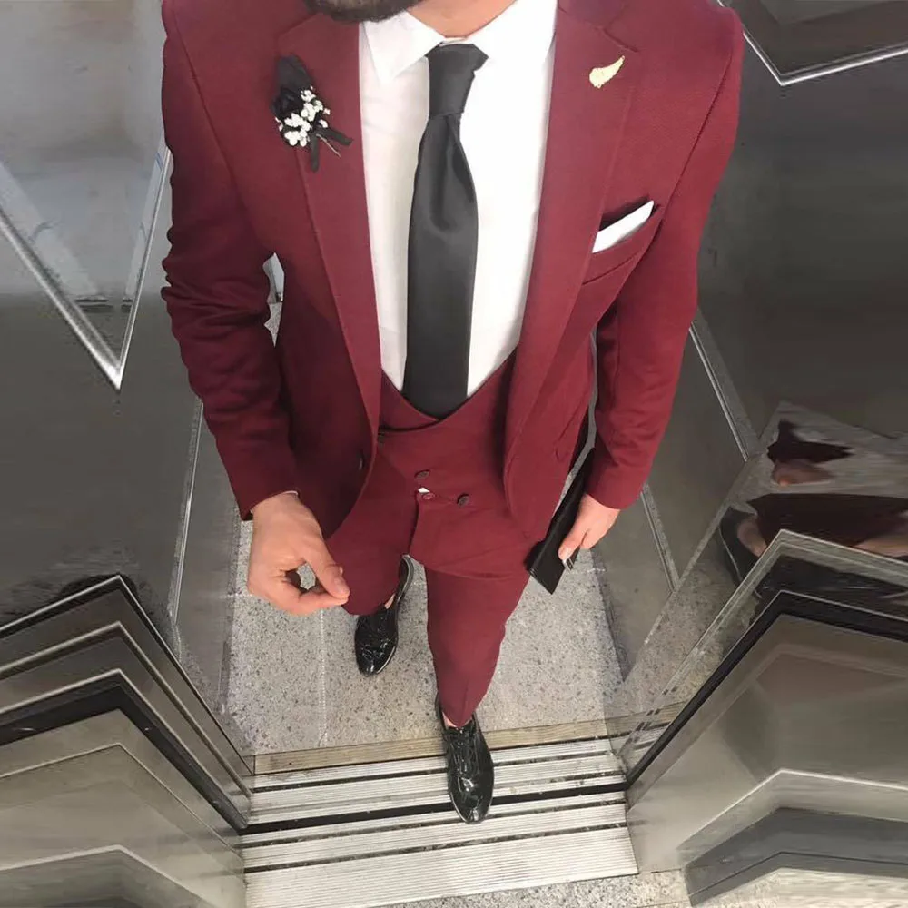 Burgundy Mens Suits Slim Fit Wedding Tuxedos 3 Pieces Formal Business Party Blazer Custom Made Man Clothing Terno Masculino 2022
Burgundy Mens Suits Slim Fit Wedding Tuxedos 3 Pieces Formal Business Party Blazer Custom Made Man Clothing Terno Masculino 2022