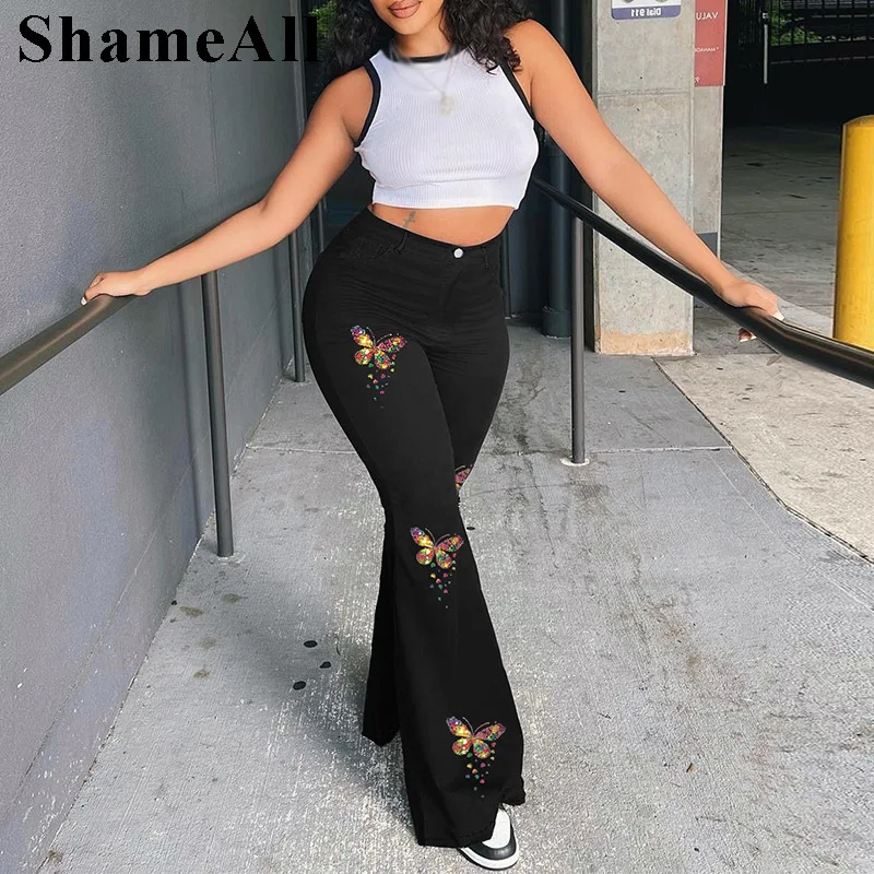 Plus Size Punk Style Curve Skinny Flare Jeans Woman 3xl Femme Butterfly Embroidery Wide Lege Slim Hip Comfort Bell Bottom Girls
Plus Size Punk Style Curve Skinny Flare Jeans Woman 3xl Femme Butterfly Embroidery Wide Lege Slim Hip Comfort Bell Bottom Girls