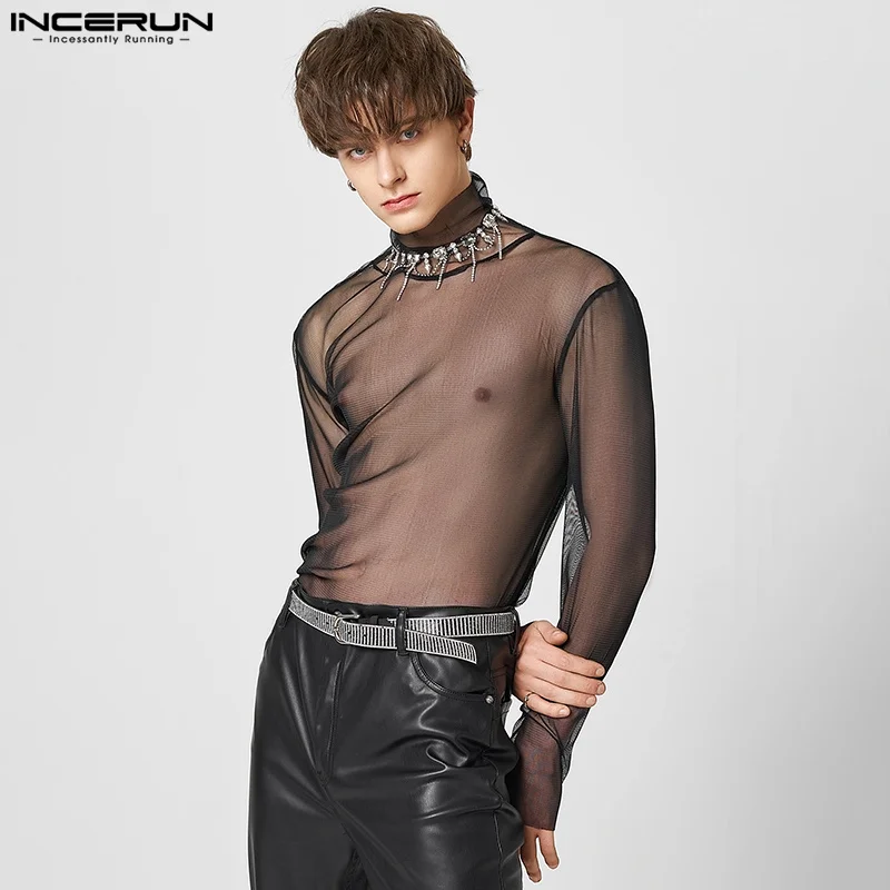 INCERUN Tops 2023 American Style Men's Slightly Transparent Long-sleeved Thin T-shirts Casual Party Male Comfortable Tees S-5XL
INCERUN Tops 2023 American Style Men's Slightly Transparent Long-sleeved Thin T-shirts Casual Party Male Comfortable Tees S-5XL
