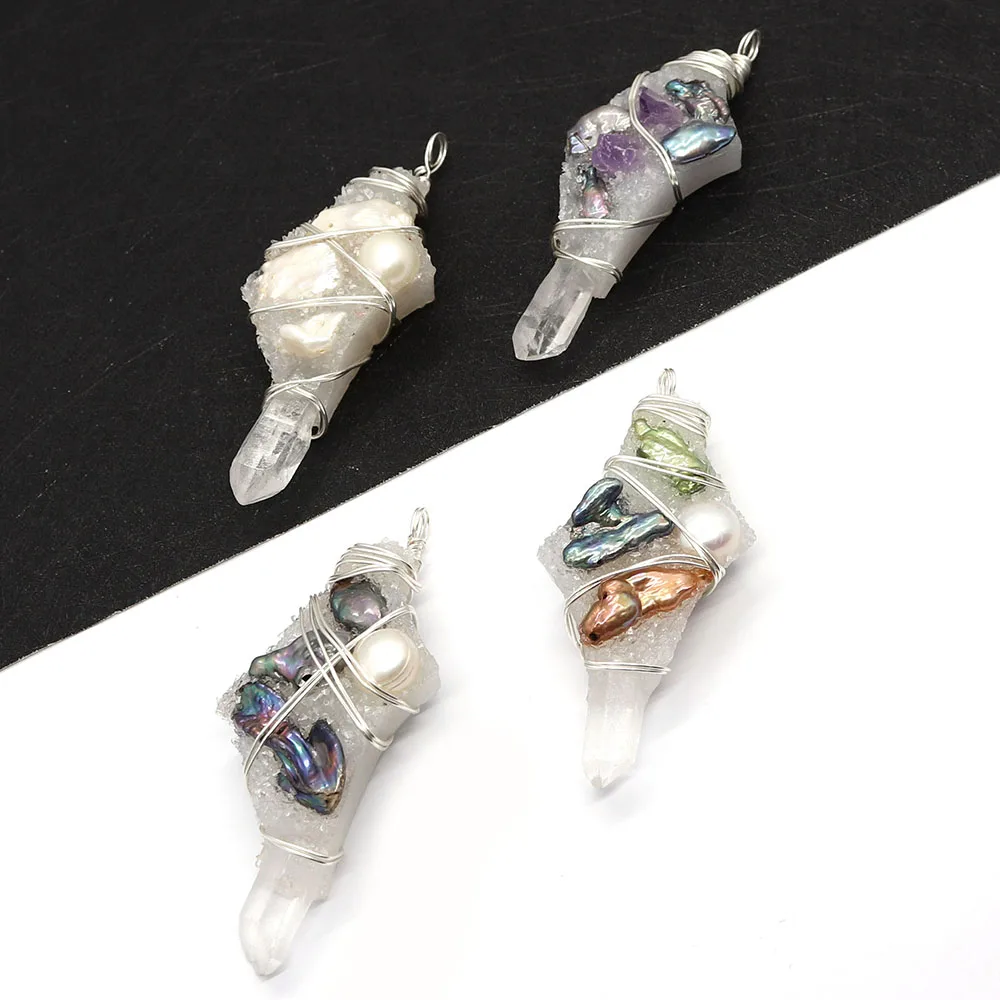 Natural Stone Amethyst Irregular Winding Pearl Pendant 20-80mm Charm Making Fashion DIY Necklace Earrings Jewelry Accessories 
Natural Stone Amethyst Irregular Winding Pearl Pendant 20-80mm Charm Making Fashion DIY Necklace Earrings Jewelry Accessories
