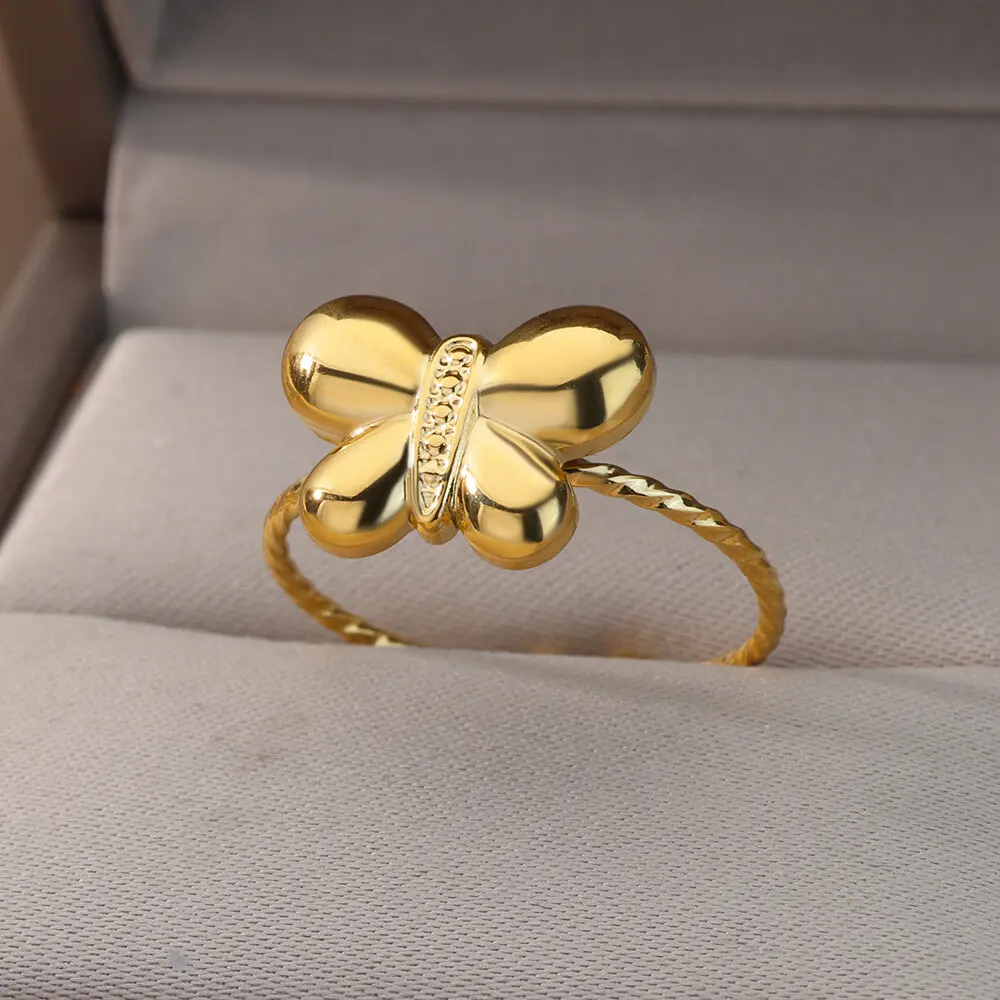 Stainless Steel Butterfly Ring For Women Gold Color Goth Open Adjustable Finger Ring Trendy Birthday Party Jewelry Accessories
Stainless Steel Butterfly Ring For Women Gold Color Goth Open Adjustable Finger Ring Trendy Birthday Party Jewelry Accessories