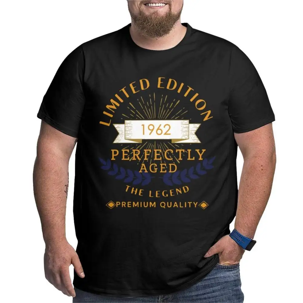 

60th Birthday Legend T Shirt Men Crewneck 100% Cotton T Shirts Short Sleeve Big Tall Tee Shirt Oversized 4XL 5XL 6XL Clothing
