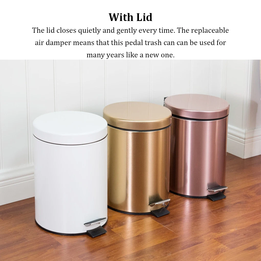 Trash Can Lid Bucket Foot Pedal Garbage Container Metal Step Round Waste Bin Large Capacity Kitchen Washroom White/5L
Trash Can Lid Bucket Foot Pedal Garbage Container Metal Step Round Waste Bin Large Capacity Kitchen Washroom White/5L