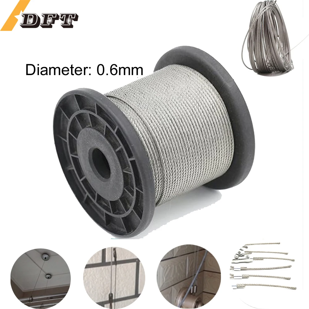 5/10/20/30-100 Meter 0.6mm 304 Steel Wire Rope Cable Clothesline Rustproof 304 Stainless Steel 7*7
5/10/20/30-100 Meter 0.6mm 304 Steel Wire Rope Cable Clothesline Rustproof 304 Stainless Steel 7*7