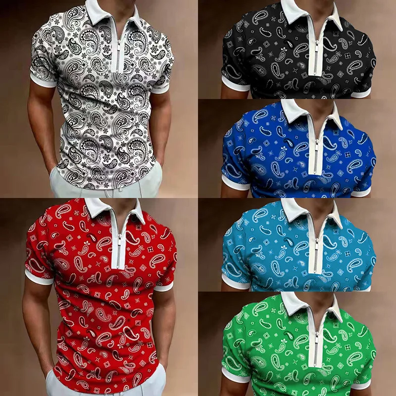 Summer new foreign trade independent station men's casual polo shirt short-sleeved printed slim zipper with lapel collar M-3XL
Summer new foreign trade independent station men's casual polo shirt short-sleeved printed slim zipper with lapel collar M-3XL