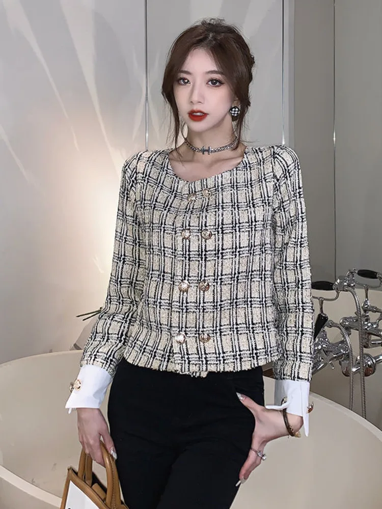 New Fashion Office Lady Classic Style Double Breasted Contrast Color Tweed Jackets Women's 2022 Autumn Elegant Woolen Short Coat
New Fashion Office Lady Classic Style Double Breasted Contrast Color Tweed Jackets Women's 2022 Autumn Elegant Woolen Short Coat