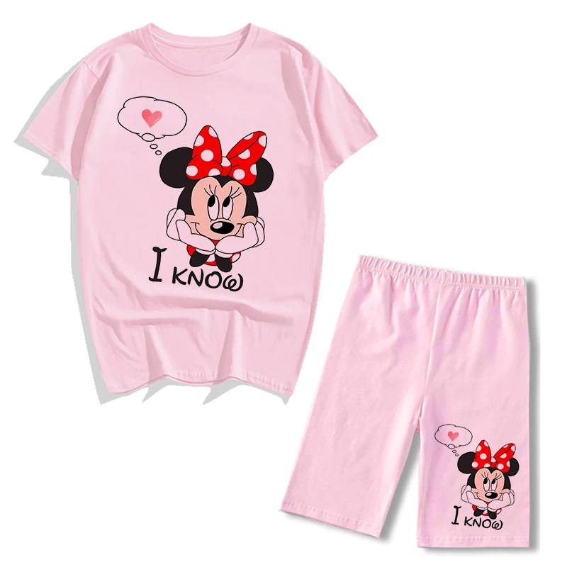 Модные спортивные костюмы с милым принтом Микки и Минни Маус, летние комплекты из 2 предметов, спортивная одежда, свободные футболки и шорты
Модные спортивные костюмы с милым принтом Микки и Минни Маус, летние комплекты из 2 предметов, спортивная одежда, свободные футболки и шорты