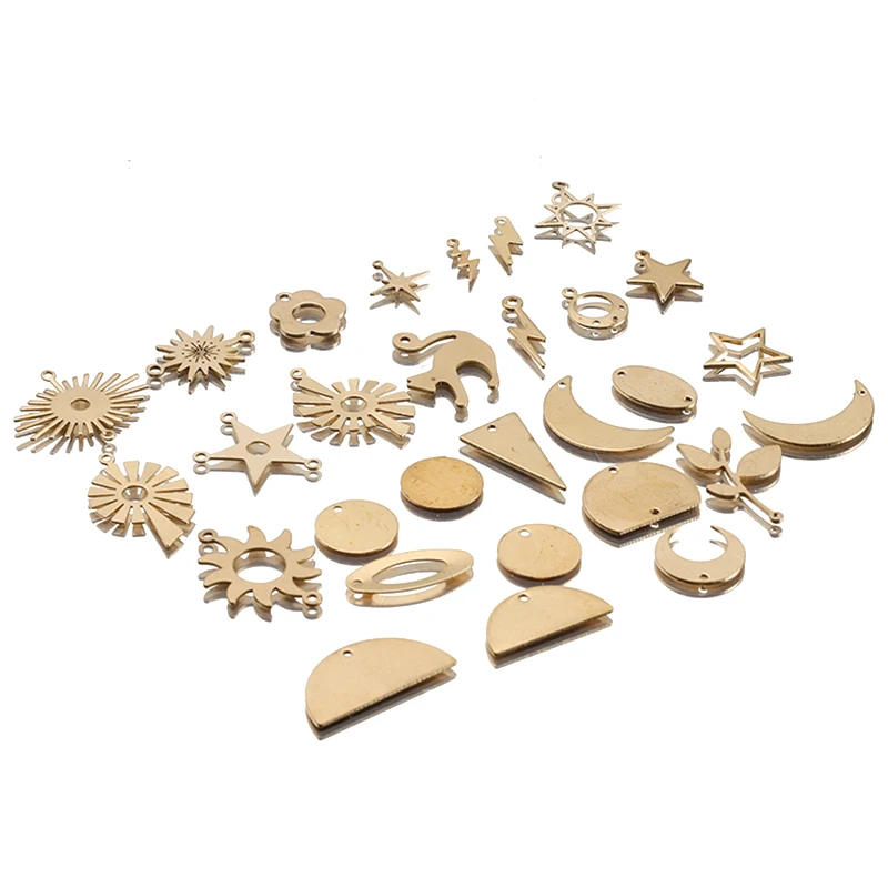 6-50PCS Raw Brass Mini Moon/Sun/Lightning/Star/Cat Charms Connector DIY Earrings Findings Jewelry Making Necklace Accessories
6-50PCS Raw Brass Mini Moon/Sun/Lightning/Star/Cat Charms Connector DIY Earrings Findings Jewelry Making Necklace Accessories