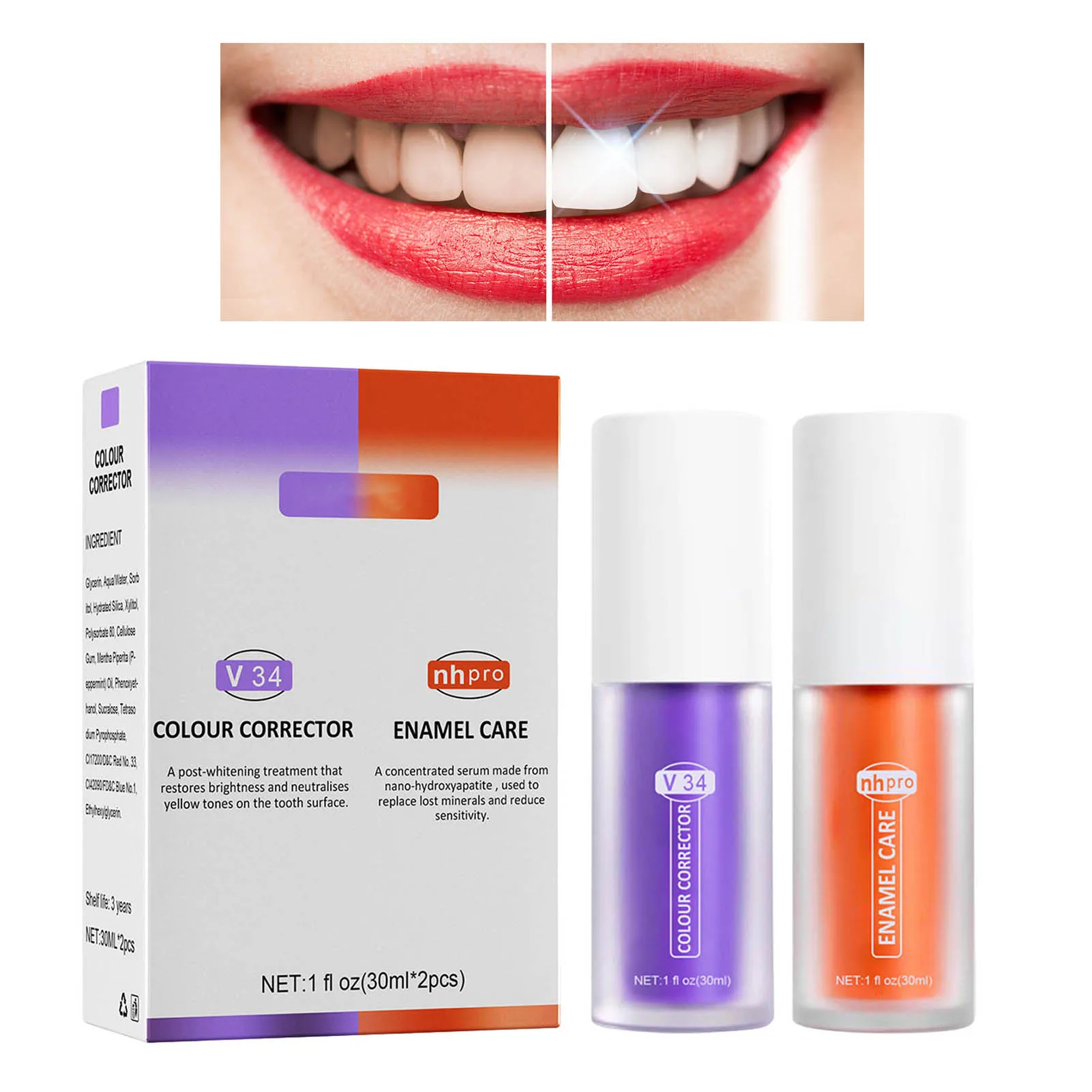 2Pcs V34 Colour Corrector Toothpaste Whitening Sensitive Teeth Toothpaste Enamel Care Toothpaste Stains Intensive Stain Removal
2Pcs V34 Colour Corrector Toothpaste Whitening Sensitive Teeth Toothpaste Enamel Care Toothpaste Stains Intensive Stain Removal