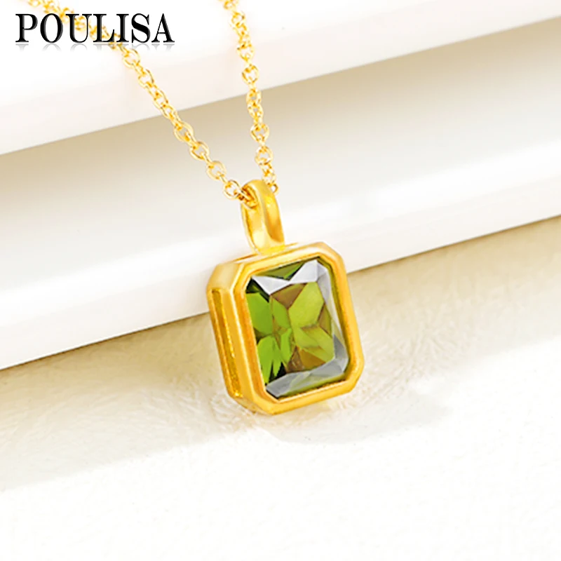 Poulisa Gold Color Square Yellow Pendant Necklace Gemstone Necklaces for Women Fashion Jewelry Accessories Christmas Gift
Poulisa Gold Color Square Yellow Pendant Necklace Gemstone Necklaces for Women Fashion Jewelry Accessories Christmas Gift
