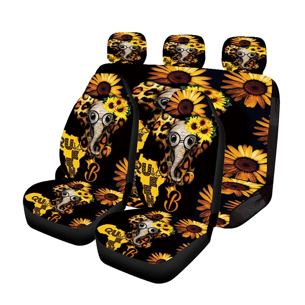 Elephant sunflower printed car safety seat cover 7-piece elastic fabric car front and rear seat cover car bucket seat cover gene
Elephant sunflower printed car safety seat cover 7-piece elastic fabric car front and rear seat cover car bucket seat cover gene