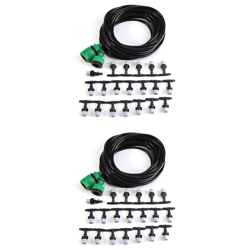 2X DIY Garden Patio Misting Mini Flow Drip Irrigation Misting Cooling System With Mist Nozzle Sprinkler For Plant Flower 
2X DIY Garden Patio Misting Mini Flow Drip Irrigation Misting Cooling System With Mist Nozzle Sprinkler For Plant Flower