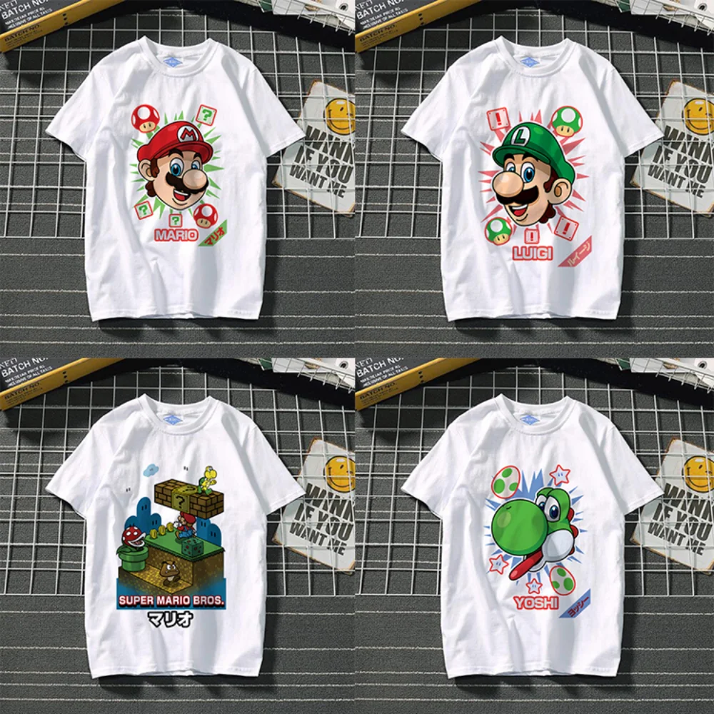 Super Mario Bros Fashion T-shirt for Kids Anime Figures Toy Mario Luigi Yoshi Cartoon Summer Short Sleeve Boy Girl Birthday Gift
Super Mario Bros Fashion T-shirt for Kids Anime Figures Toy Mario Luigi Yoshi Cartoon Summer Short Sleeve Boy Girl Birthday Gift