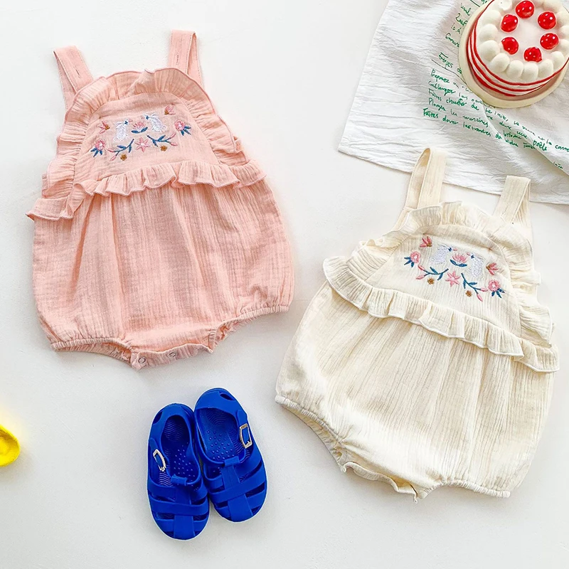 Summer Korean Style Toddler Baby Girls Bodysuits Sleeveless Cotton Embroidery Infant Baby Girls Jumpsuit Baby Girls Clothes
Summer Korean Style Toddler Baby Girls Bodysuits Sleeveless Cotton Embroidery Infant Baby Girls Jumpsuit Baby Girls Clothes