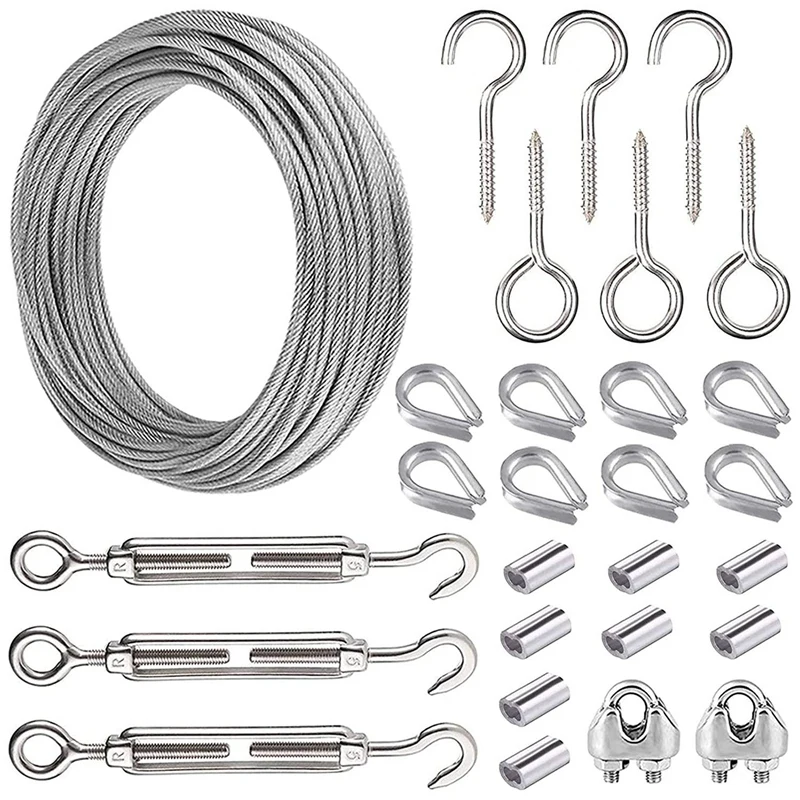 15M Garden Wire For Climbing Plants,Wire Fence Wire Rope Clips Turnbuckle Wire Tensioner For String Lights Hanging Kit
15M Garden Wire For Climbing Plants,Wire Fence Wire Rope Clips Turnbuckle Wire Tensioner For String Lights Hanging Kit