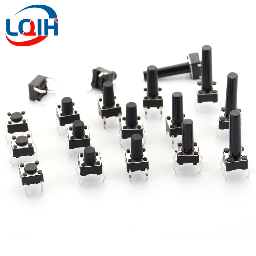 

100PCS Tact Push Button Switch 12V Copper 4PIN DIP Micro Switch 6X6X4.3 5 5 5.5 6 7 8 9 10 11 12 13 15MM TV Toys home use Button