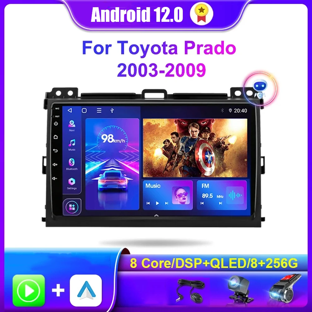 Автомагнитола 2DIN, Android 12,0, GPS-навигация для Toyota Land Cruiser Prado 120 LC120 2004-2009 Carplay, мультимедийный плеер, DVD
Автомагнитола 2DIN, Android 12,0, GPS-навигация для Toyota Land Cruiser Prado 120 LC120 2004-2009 Carplay, мультимедийный плеер, DVD