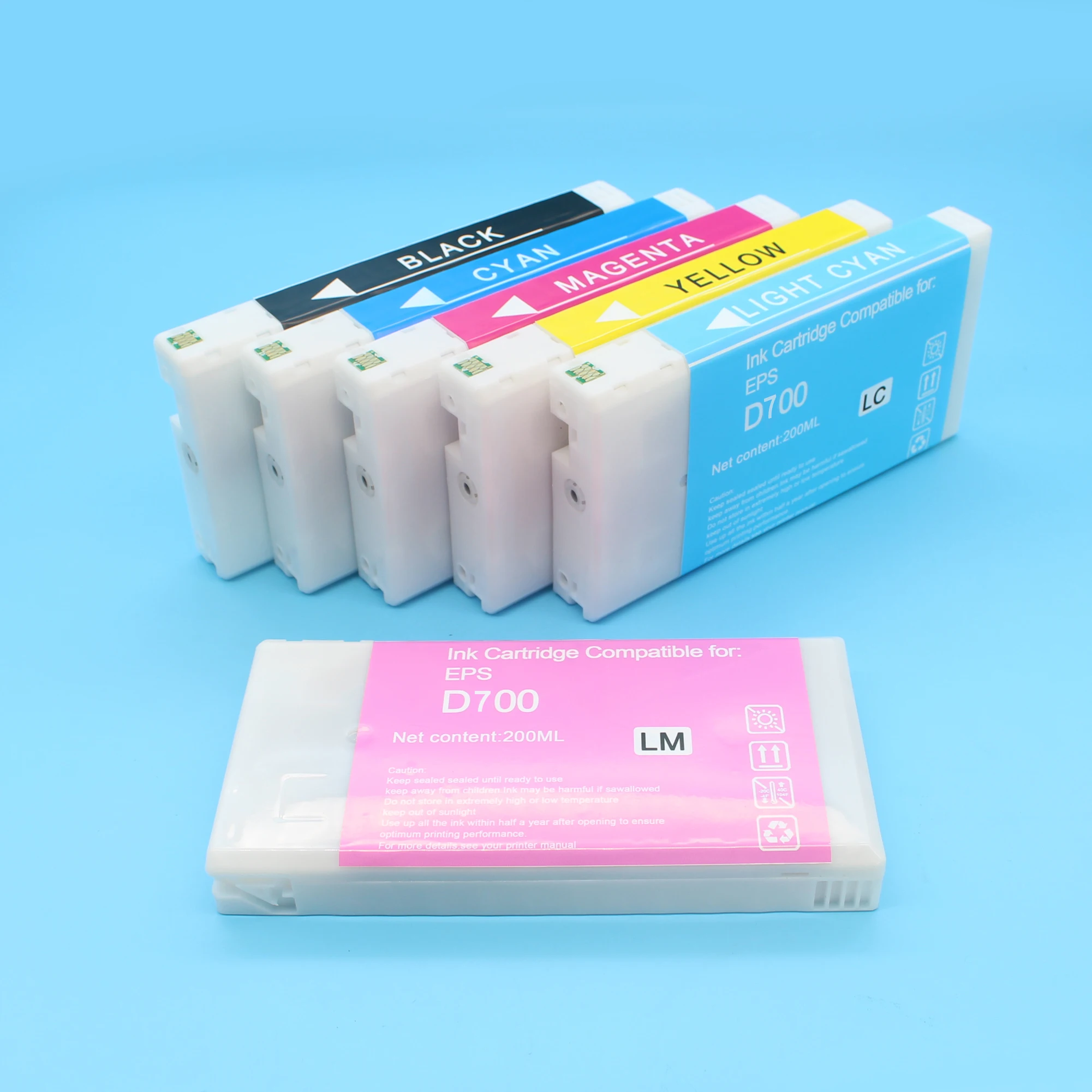 200ML/PC High Quality Vivid Color Ink Cartridge With Chip for Epson Surelab D700 Ink Cartridge With Dye Ink No Clog Printhead
200ML/PC High Quality Vivid Color Ink Cartridge With Chip for Epson Surelab D700 Ink Cartridge With Dye Ink No Clog Printhead