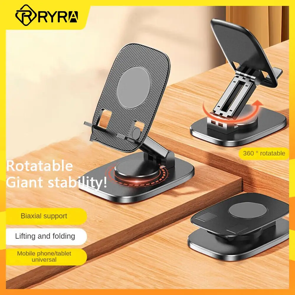 

RYRA Desktop Mobile Phone Holder Portable Folding Lazy Mobile Phone Stand 360°Rotation Multifunctional Stand Phone Accessories