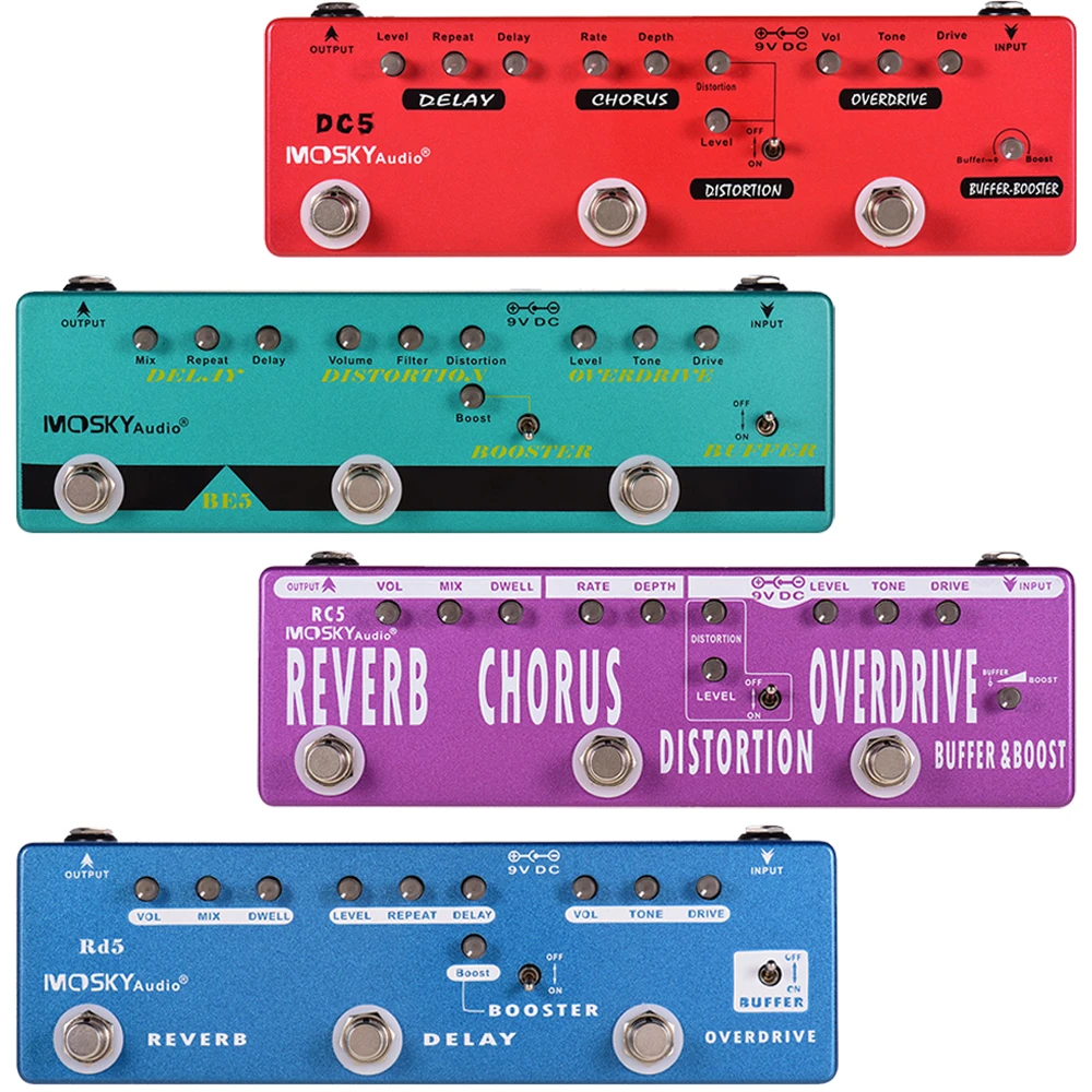 Pro Audio Device 6-in-1 Guitar Multi Effects Pedal Chorus Distortion Overdrive Booster Buffer Reverb Pedal Full Metal Shell RC5
Pro Audio Device 6-in-1 Guitar Multi Effects Pedal Chorus Distortion Overdrive Booster Buffer Reverb Pedal Full Metal Shell RC5