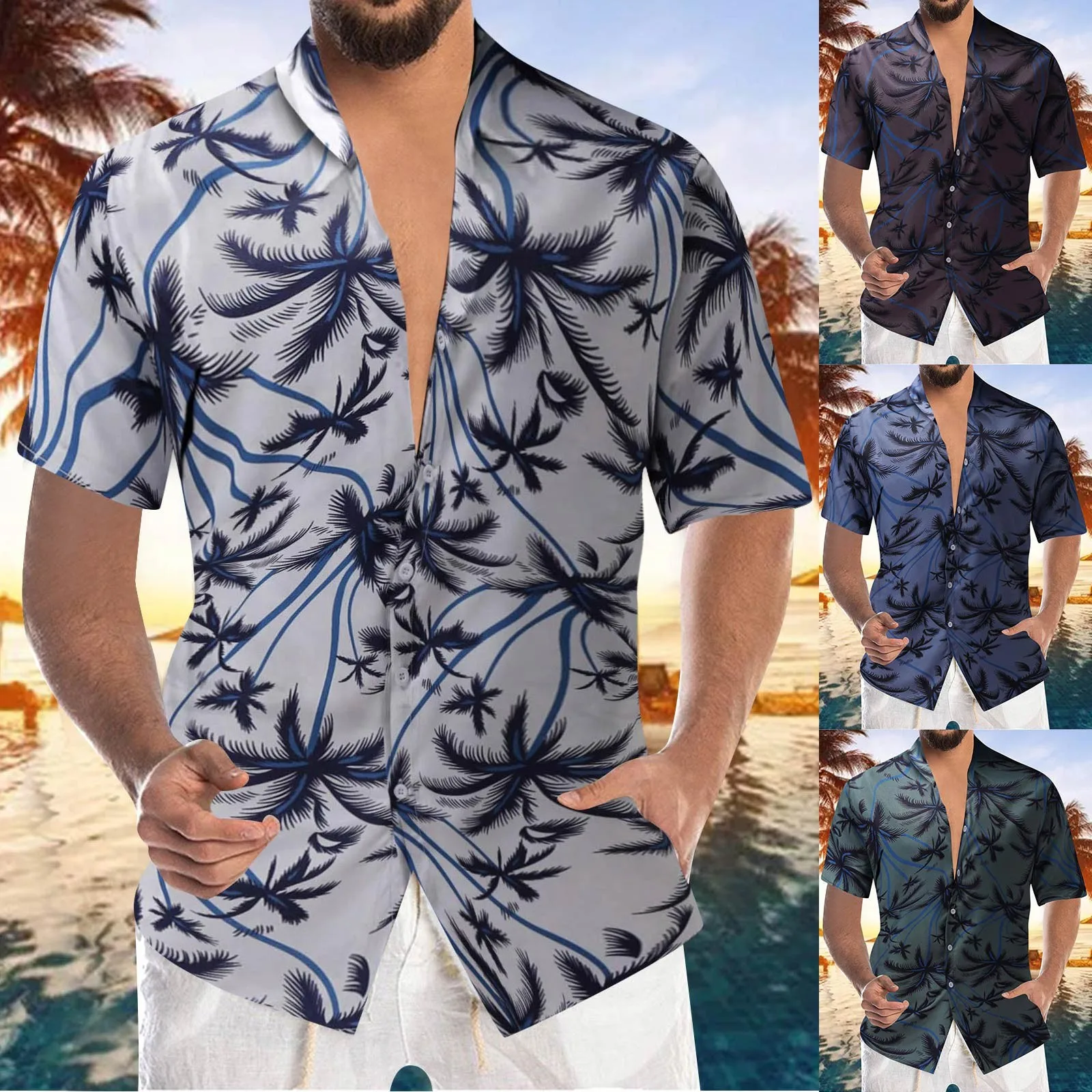 Men's Summer Fashion Shirt Leisure Seaside Beach Hawaiian Short Sleeve Printed Shirt Casual Top Blouse Cardigan Button Shirts
Men's Summer Fashion Shirt Leisure Seaside Beach Hawaiian Short Sleeve Printed Shirt Casual Top Blouse Cardigan Button Shirts
