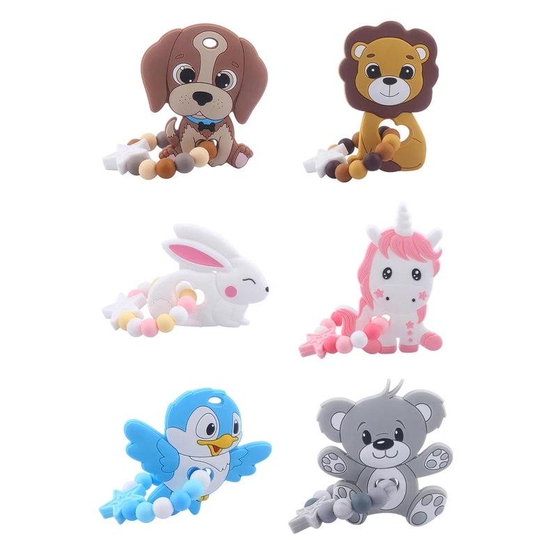 Silicone Teether Bracelet Teething Ring Cute Shower Gift for Baby Girl and Boy G2AE
Silicone Teether Bracelet Teething Ring Cute Shower Gift for Baby Girl and Boy G2AE