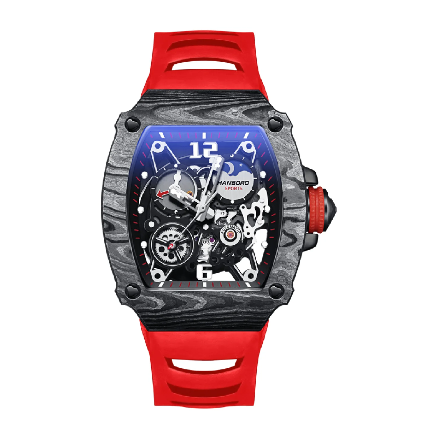 HANBORO full automatic carbon fiber wine barrel machinery men's watch fashion waterproof hollow luminous men's Watch
HANBORO full automatic carbon fiber wine barrel machinery men's watch fashion waterproof hollow luminous men's Watch