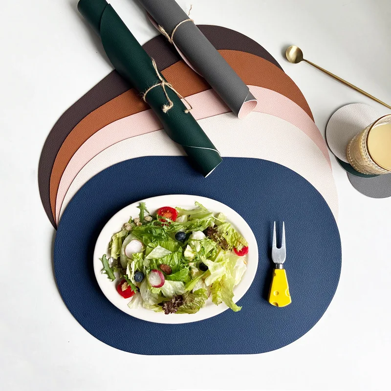 Silicone Mat Leather Coaster Set Hot Selling Oval Plate Pu Western Food Home Style Dining Table placemats with cup mat
Silicone Mat Leather Coaster Set Hot Selling Oval Plate Pu Western Food Home Style Dining Table placemats with cup mat