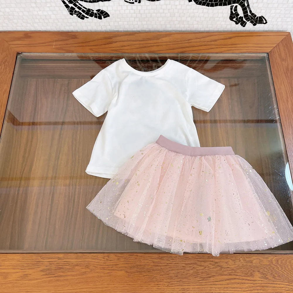 Pink high-end children's clothing girls short-sleeved + gauze skirt 2-piece skirt summer dress 2022 Western European and America
Pink high-end children's clothing girls short-sleeved + gauze skirt 2-piece skirt summer dress 2022 Western European and America