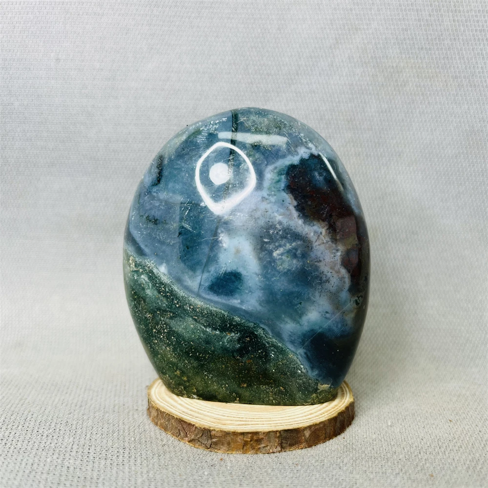 

Natural Gem Ocean Jasper Agate Geode Pendant Piece Home Room Spiritual Decoration Crystal with Stone Healing Witchcraft Prayer