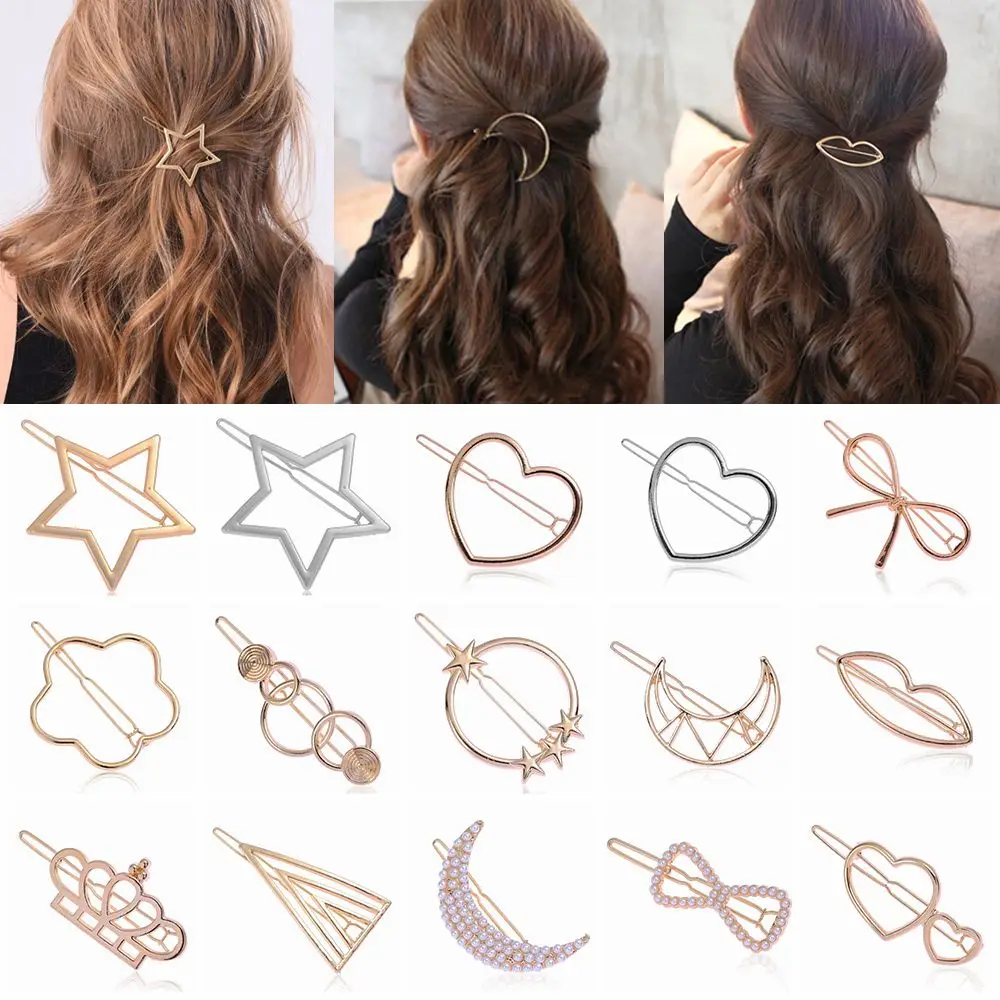 Barrettes Bobby Pins Ponytail Hairpins Geometric Hairpins Star Heart Hair Pins Knot Hair Clip Metal Hairclips
Barrettes Bobby Pins Ponytail Hairpins Geometric Hairpins Star Heart Hair Pins Knot Hair Clip Metal Hairclips