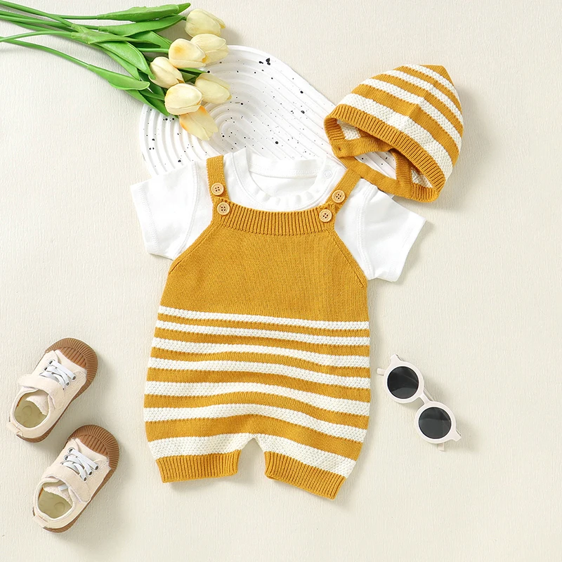 Baby Rompers Sleeveless Cotton Knitted Newborn Infant Boy Girl Strap Sunsuits Hats Outfits Toddler Kids Unisex Outerwear Clothes
Baby Rompers Sleeveless Cotton Knitted Newborn Infant Boy Girl Strap Sunsuits Hats Outfits Toddler Kids Unisex Outerwear Clothes