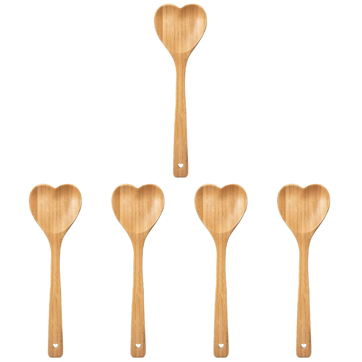 5 Count Bamboo Mixing Spoon Elegant Stirring Spoon Lovely Dessert Spoon Handle Heart Shaped Spoon
5 Count Bamboo Mixing Spoon Elegant Stirring Spoon Lovely Dessert Spoon Handle Heart Shaped Spoon