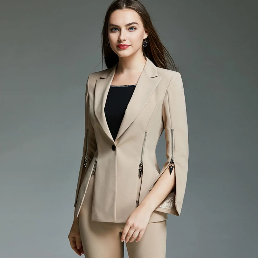 Long-sleeve Women's Blazer 2022 Autumn New Business All-match Suit Jacket Single Button Zipper Splicing Chic Suit Jacket Women
Long-sleeve Women's Blazer 2022 Autumn New Business All-match Suit Jacket Single Button Zipper Splicing Chic Suit Jacket Women