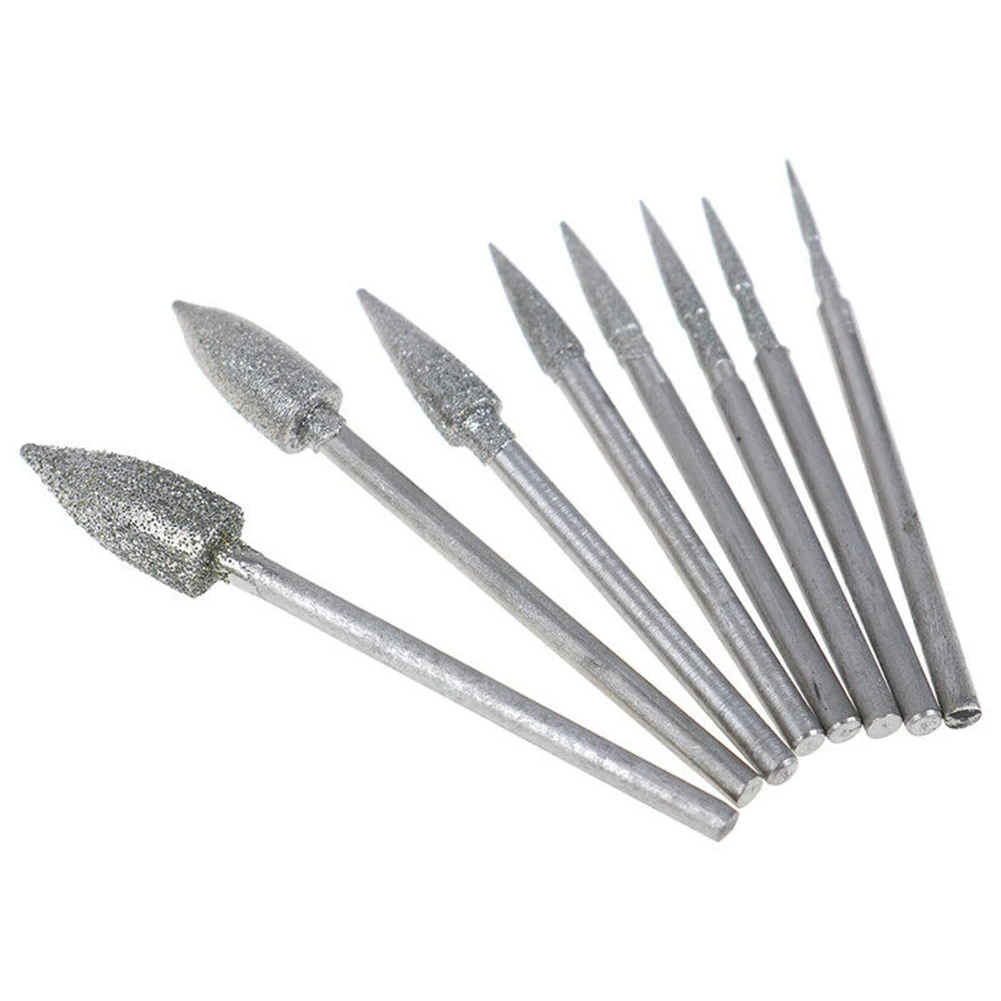 8Pcs 2.35mm Shank Electroplating Diamond Grinding Head Needle Bits Burrs Engraving Carving Tool Polishing 1/1.5/2/2.5/3./4/5/6mm
8Pcs 2.35mm Shank Electroplating Diamond Grinding Head Needle Bits Burrs Engraving Carving Tool Polishing 1/1.5/2/2.5/3./4/5/6mm