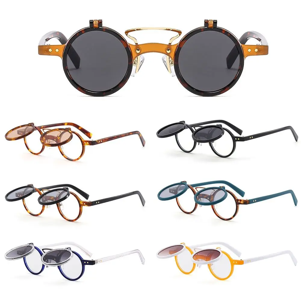 Fashion Retro Rivets Vintage Popular Flip Lens Punk Eyeglasses Small Round Sun Glasses Steampunk Flip-Up Sunglasses
Fashion Retro Rivets Vintage Popular Flip Lens Punk Eyeglasses Small Round Sun Glasses Steampunk Flip-Up Sunglasses