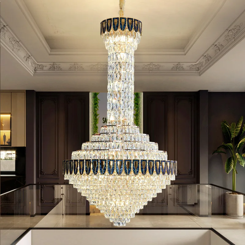 New shell crystal chandelier living room chandelier hollow hall long chandelier Villa hotel lobby decorative lighting 
New shell crystal chandelier living room chandelier hollow hall long chandelier Villa hotel lobby decorative lighting