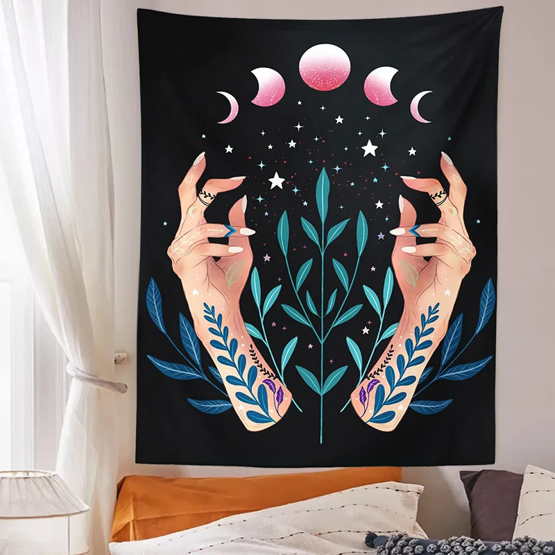 Witch Moon Phase Tapestry Wall Hanging Boho Magic Hand Wall Tapestries Girl Bedroom Decor Boho Home Decor Tablecloth Turban
Witch Moon Phase Tapestry Wall Hanging Boho Magic Hand Wall Tapestries Girl Bedroom Decor Boho Home Decor Tablecloth Turban